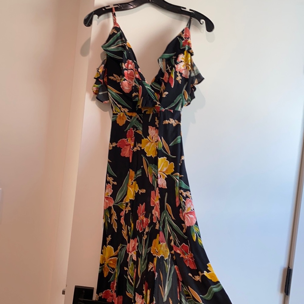 Open back and side flora dress